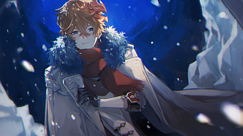 Tartaglia Childe Blue Background Genshin Impact HD wallpaper