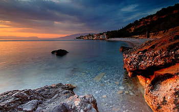Nature, Water, Stones, Shore, Bank, Transparent, Bottom, Buildings HD wallpaper