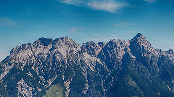Mountains range, sunny day, sky HD wallpaper