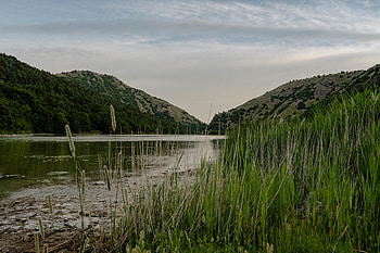 Nature, Rivers, Trees, Grass, Sky, Hills HD wallpaper