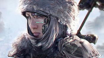Cyber Frost: Sci-Fi Vision in a Cyberpunk Winter, Sci Fi, cyberpunk HD wallpaper