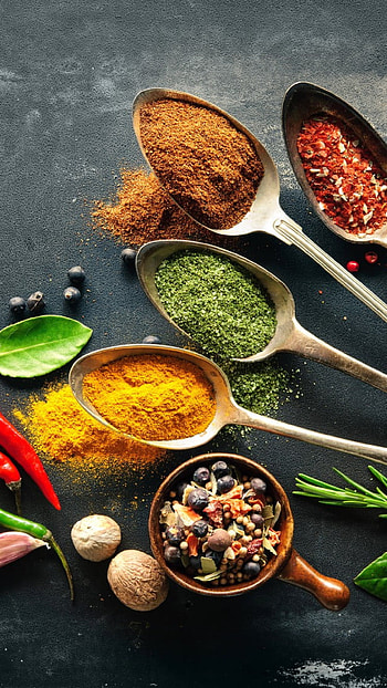 Spice medley, Sprinkling of flavor, Culinary art, Food and drink harmony HD phone wallpaper