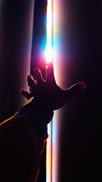 Rainbow, Dark, Hand, Miscellanea, Miscellaneous, Fingers HD phone wallpaper