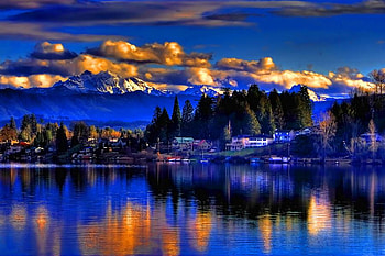 THIS ONES FOR ROBOTIC, blue, reflection, color, sky, beautiful, mountains, lake HD wallpaper