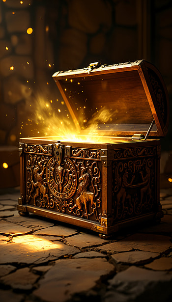 Unlock Inspiration: Pandora's Box , treasure chest, gold, fantasy, magic HD phone wallpaper