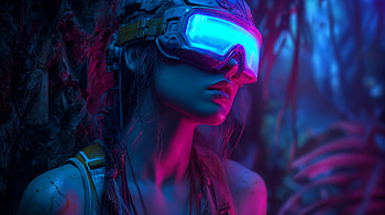 Scifi Girl, Virtual Reality, Cyberpunk HD wallpaper