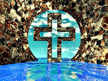 The River of Life, eternity, crosses, christian, fractal, textures, belief, religion HD wallpaper