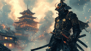 Epic Anime Samurai - Ultra, anime samurai, samurai, armor, castle, mist HD wallpaper