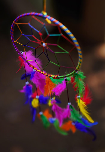 Feather, Miscellanea, Miscellaneous, Multicolored, Motley, Brightly, Dream Catcher, Dreamcatcher HD phone wallpaper