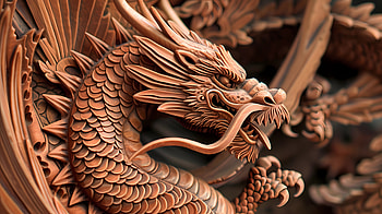 Chinese dragon wood carving, wood carving, dragon, fantasy, asian HD wallpaper
