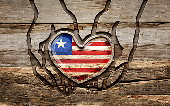 I love Liberia, , wooden carving hands, Day of Liberia, Liberian flag, Flag of Liberia, Take care Liberia, creative, Liberia flag, Liberia flag in hand, wood carving, african countries, Liberia HD wallpaper
