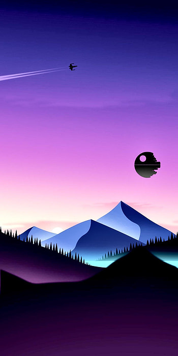 Minimalist Star Wars , Purple Star Wars HD phone wallpaper