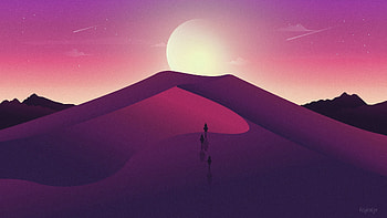 Night Of Desert, artist, artwork, digital-art, behance HD wallpaper
