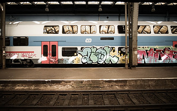 graffiti art on trains, abstract, graphy HD wallpaper