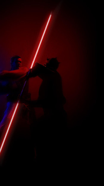 star wars fight darth maul lightsabers obi-wan kenobi of . HD phone wallpaper