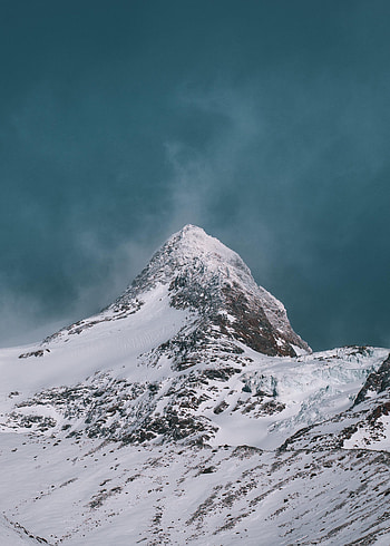 Nature, Sky, Mountains, Snow, Vertex, Top, Snow Covered, Snowbound, Slope HD phone wallpaper