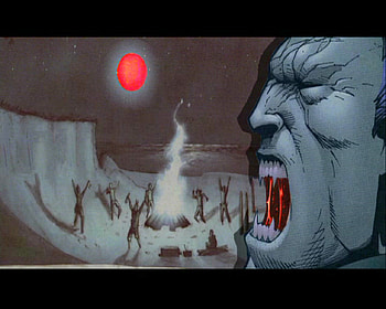 Blood Moon, moon, fantasy, blood, creature, vampire HD wallpaper