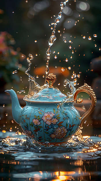 Enchanting Teapot Splash Art - HD phone wallpaper