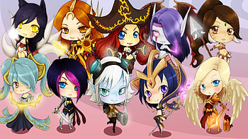 League of Legends, Chibi, Cute champions, Collective HD wallpaper