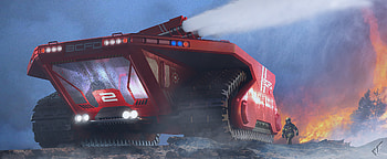 Forest Firefighter Ride , artist, artwork, digital-art, deviantart HD wallpaper