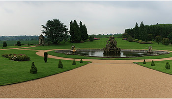 Nature, Fountain, Statue, Garden, Figure, Mainly Cloudy, Overcast, Lawn, Centre, Center HD wallpaper