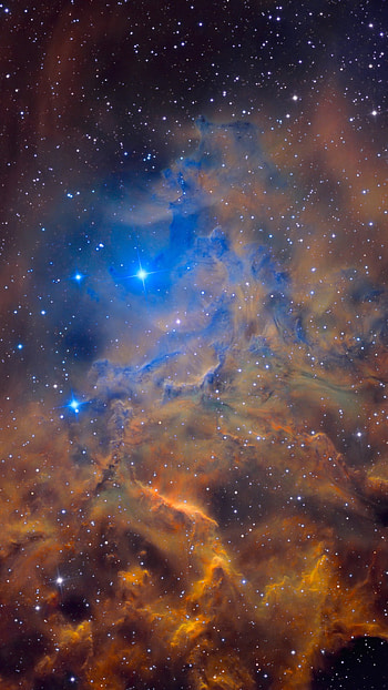 Galaxy, Golden Blue Galaxy HD phone wallpaper