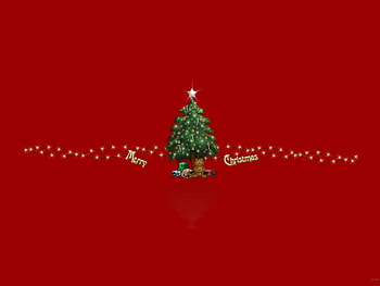 red christmas , holiday, christmas, tree, red HD wallpaper