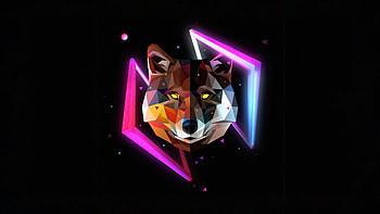 Wolf Minimal Justin Maller , wolf, justin-maller, minimalism, minimalist, artist, artwork, digital-art, dark, black, facets HD wallpaper