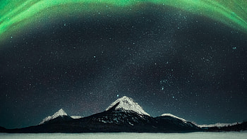 Northern Lights Over Mountain , northern-lights, mountains, nature HD wallpaper