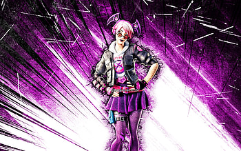 Callisto, grunge art, Fortnite Battle Royale, Fortnite characters, Callisto Skin, purple abstract rays, Fortnite, Callisto Fortnite HD wallpaper