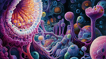 Vibrant Microbial World: A Ultra, Abstract, psychedelic, colorful HD wallpaper