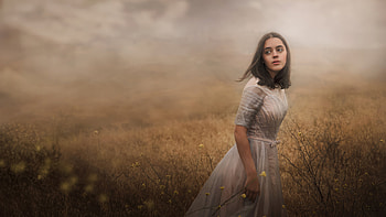 Girl In A Blooming Field, girls, model HD wallpaper