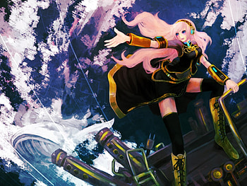 Megurine Luka, awesome, nice, earth, machine, aqua eyes, white, girl, headset, singer, aqua, pink hair, anime, pretty, megurine, virtual, blue, luka, black, song, heads, cute, vocaloid, beauty, music, vocaloids, thighhighs, program, beautiful, diva, pink, cool, clouds, sky, idol, micro HD wallpaper