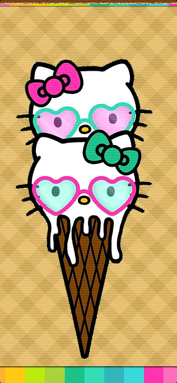 Hello kitty, ice cream cone, pink HD phone wallpaper