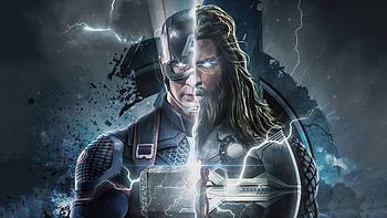 Captain America Thor , captain-america, thor, superheroes, artwork, artist HD wallpaper