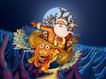 Funny, Dogs, New Year, Santa Claus, Christmas, Xmas HD wallpaper