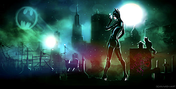 Catwoman Gotham City, catwoman, superheroes, digital-art, deviantart, artwork, artist HD wallpaper