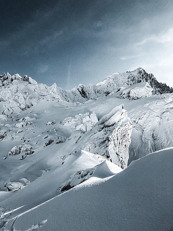 Mountains, snow peak, landscape HD phone wallpaper