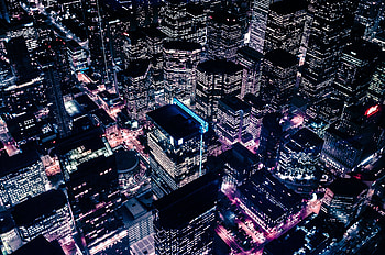 Cities, Night, City, View From Above, Skyscrapers HD wallpaper