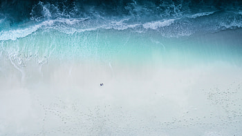 Nature, Sea, Beach, View From Above, Coast, Human, Person HD wallpaper