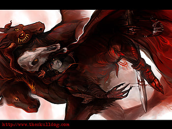 War: by skulldog, scary, evil, monster, weapons, dark, war, fantasy, creature, beast, warrior HD wallpaper
