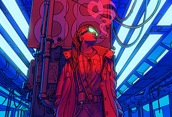 Cyberpunk Smoking Girl , cyberpunk, smoking, artist, artwork, digital-art HD wallpaper