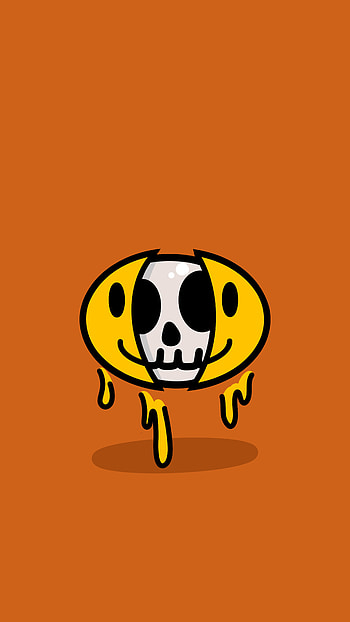 Funny emoji, skull, Anime, cartoon, bones HD phone wallpaper