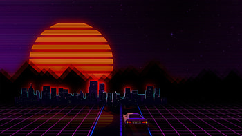 Retro, city, car, abstract HD wallpaper