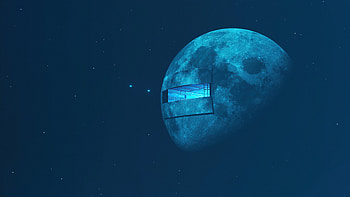 Space Station Moon , moon, space, artist, artwork, digital-art, artstation HD wallpaper
