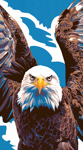 Bald Eagle Majesty: A Stunning , Animal, eagle, illustration, bird HD phone wallpaper