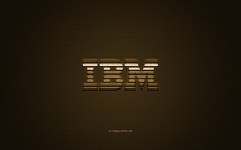 IBM logo, gold carbon texture, IBM emblem, IBM gold logo, IBM, gold background HD wallpaper