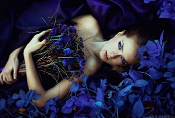 Blue Dreams, dreamer, lady, flowers, beauty HD wallpaper