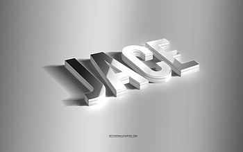 Jace, silver 3d art, gray background, with names, Jace name, Jace greeting card, 3d art, with Jace name HD wallpaper