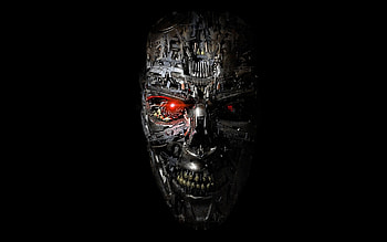 terminator : genesis terminator: genisys fiction terminator skull creative weapon machines guns grenade cartridges black HD wallpaper